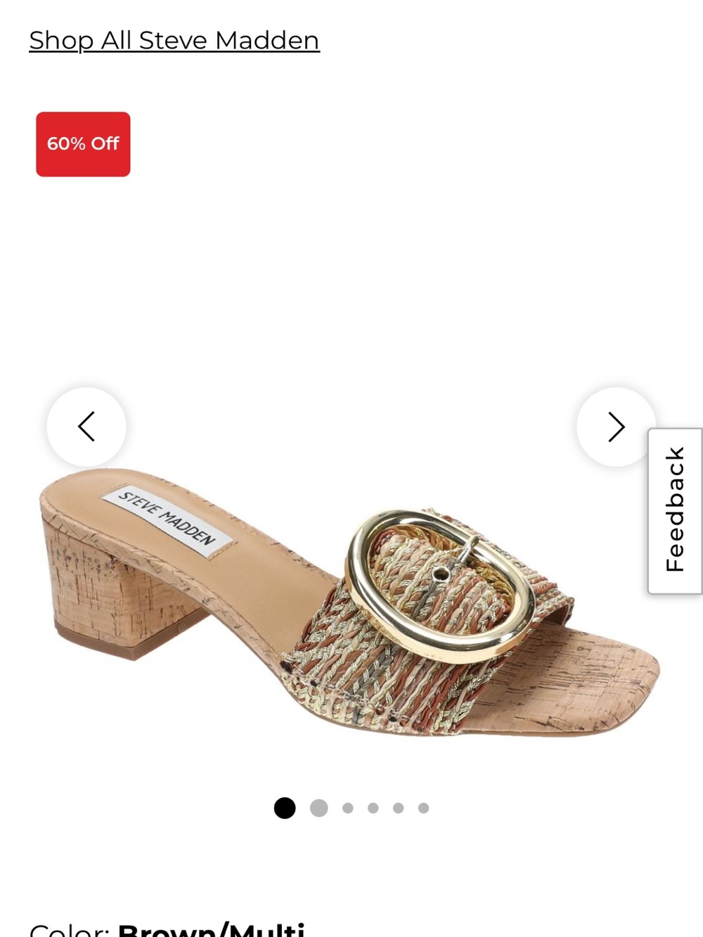 Steve Madden Seacrest gold buckle sandals sz 5.5 nwob